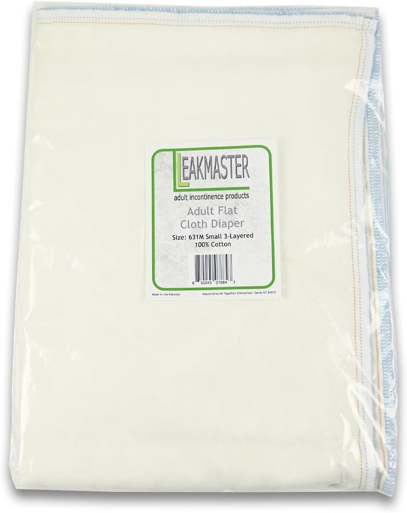 Leakmaster Adult Cloth Diapers - Muslin Weave 100% Cotton Flat Diapers - Use with Pins or Fasteners - Absorbent Solution - Size 1, 3 Layers Thick - 36x36 in - Image 5